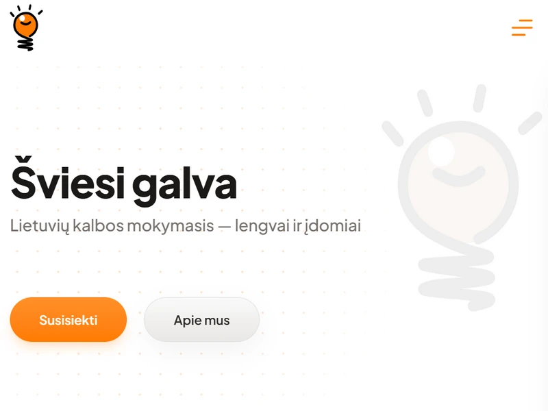 Šviesi galva - Lithuanian language school website built with Astro.js and Sanity CMS